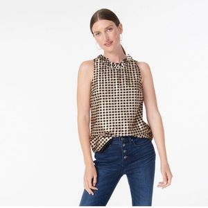 J.Crew Ruffleneck sleeveless top in Lurex® crinkle gingham